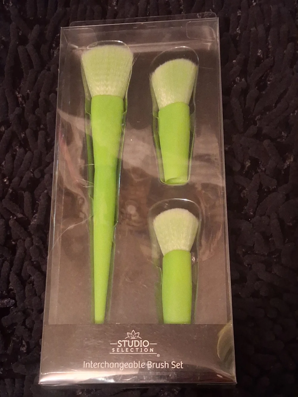Lime Green Interchangeable Makeup Brush Set